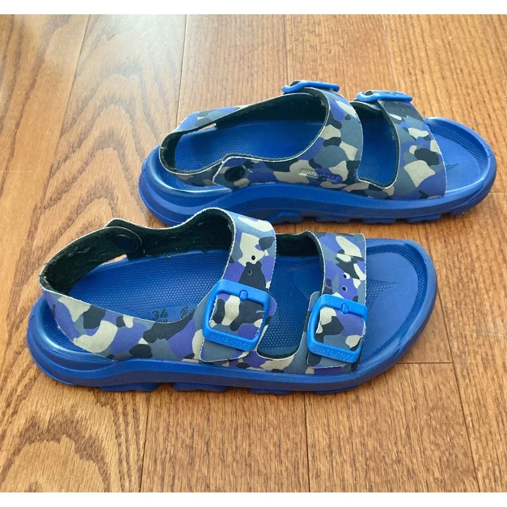 Birkenstock Mogami Kids Blue‎ Camo Sandals Size 34 EU 2.5 US Boys Girls